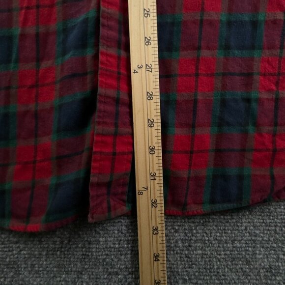 Ralph Lauren Cotton Flannel Button Up Shirt Long Sleeve Plaid Red Green Blake L - Picture 4 of 11